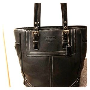 Black Leather Coach Purse and wristlet bundle